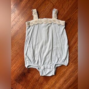 Kate Quinn Baby Romper with Lace Trim